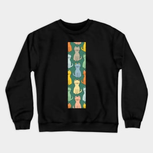 Cool kitty cats in a row enjoying the sunshine Crewneck Sweatshirt